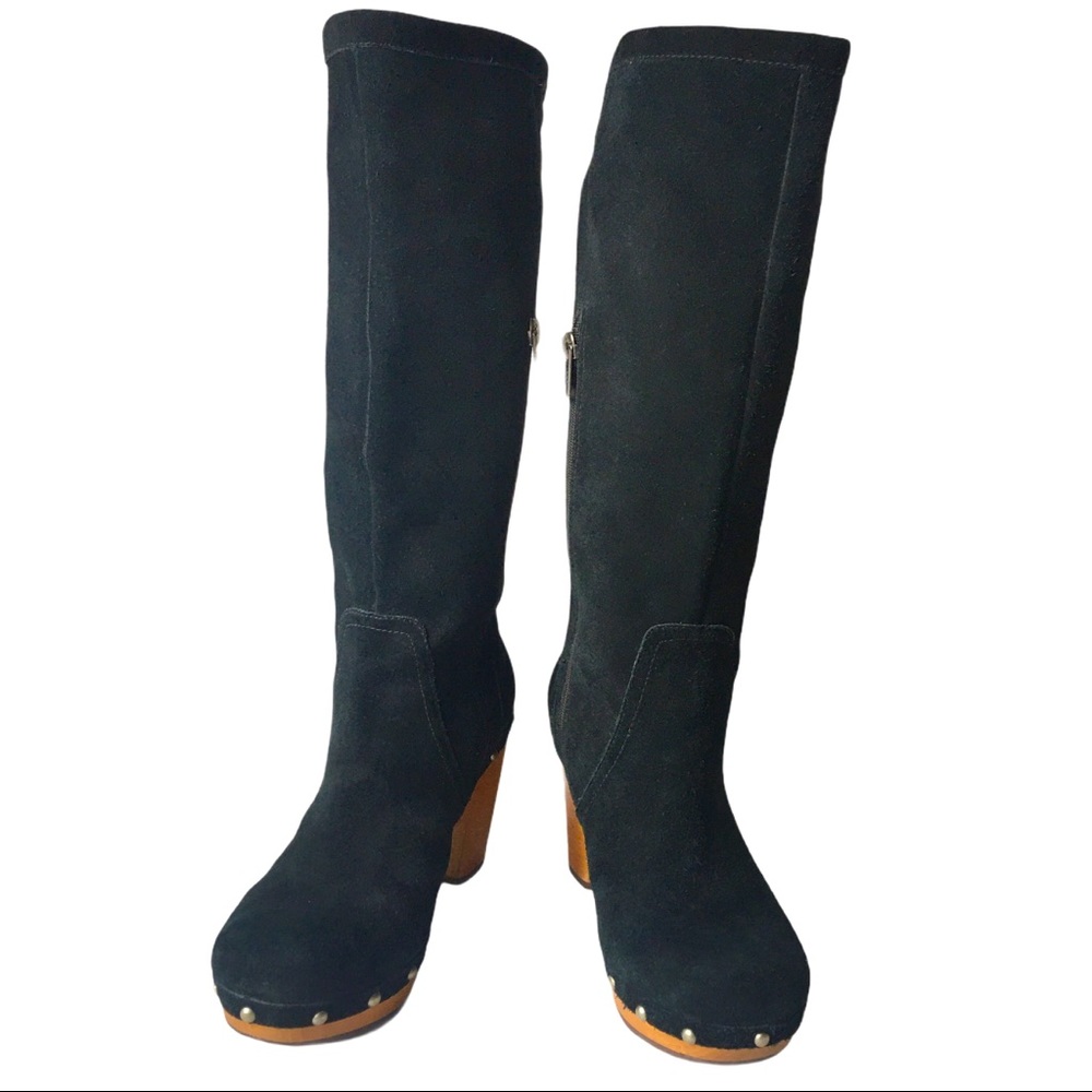 Ugg Suede Wooden Heeled Boots